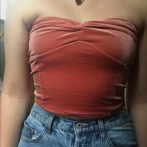 velvet bustier tube top